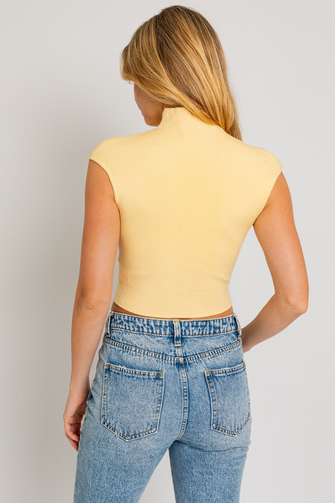 Natasha S/L Crop Sweater Yellow