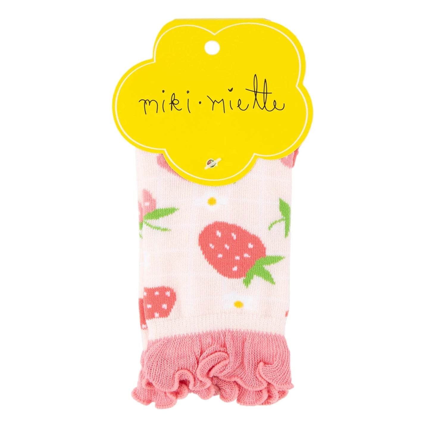 Miki Miette Ankle Socks Ruffle Strawberry Fields