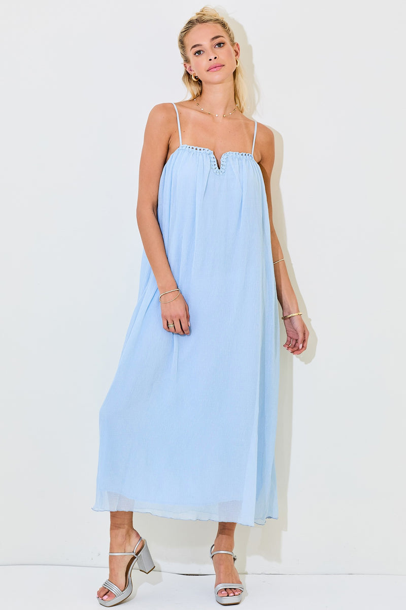 blue chiffon midi dress Blue Chiffon Cape Midi Dress self-portrait-US