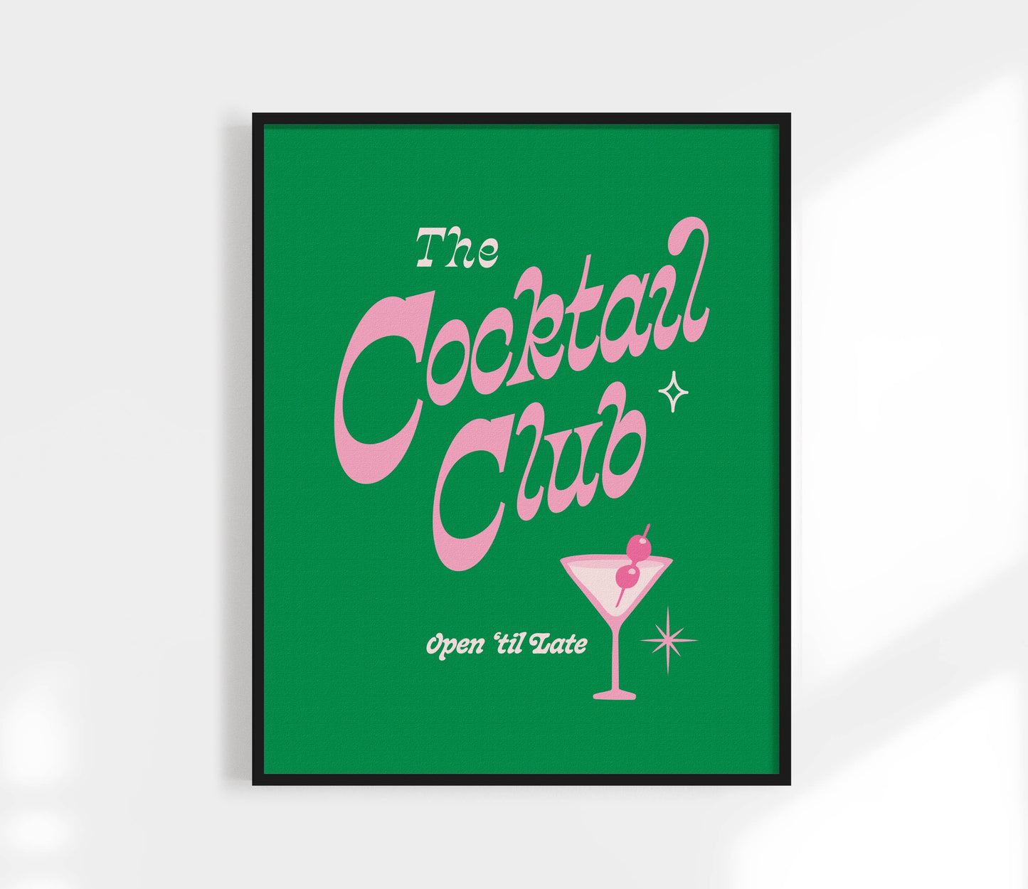Cocktail Club Print Black