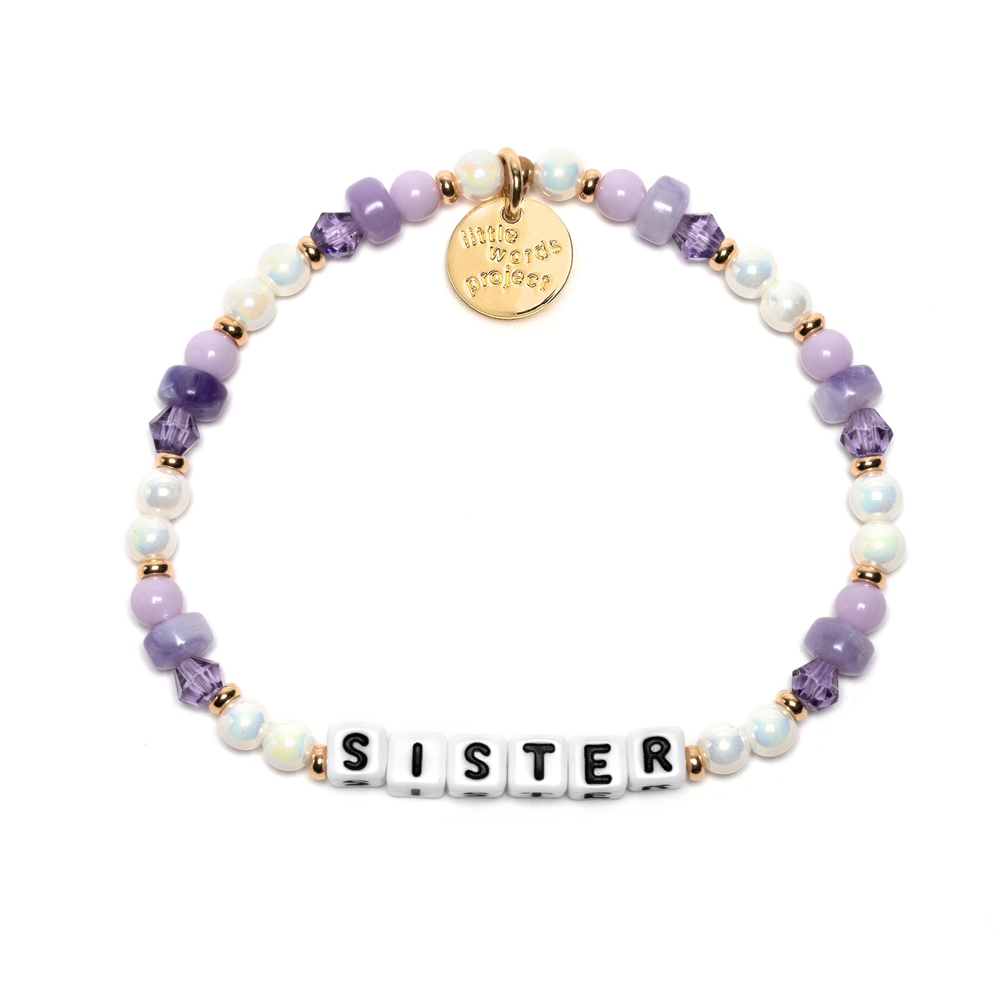 Little Words Project Sister Bracelet Purple Punch