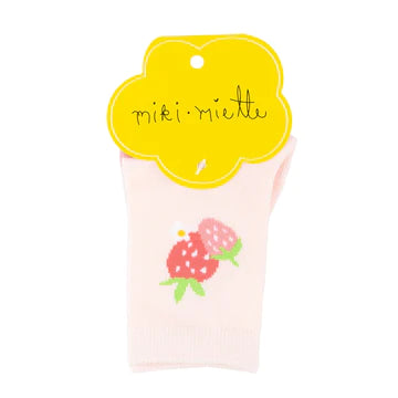 Miki Miette Ankle Socks Strawberry Fields