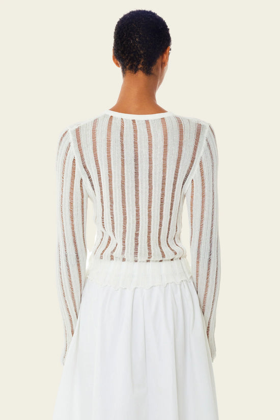 Find Me Now Cirque Mesh Long Sleeve Top White