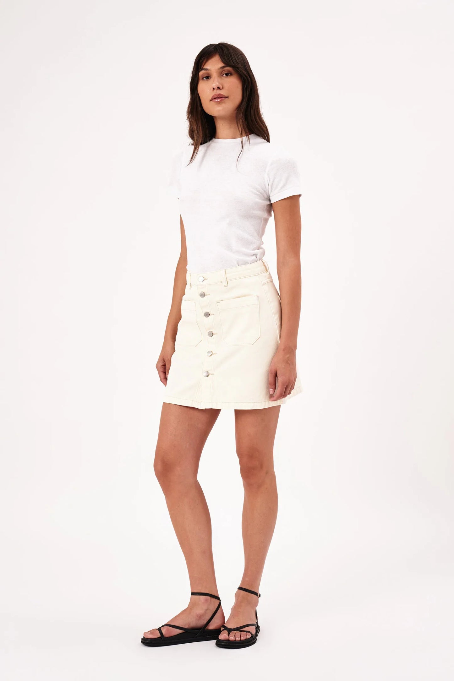 Rolla's A-Line Mini Skirt Lyocell Buttercream