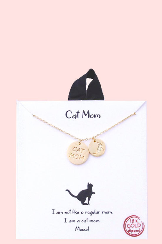 Cat Mom Gold Necklace