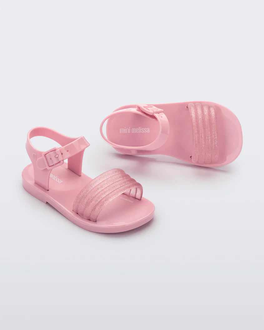 Mini Melissa Mar Wave Sandal Pink Glitter