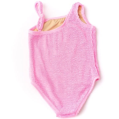 Shade Critters Pink One Shouldered Crinkle Swimsuit