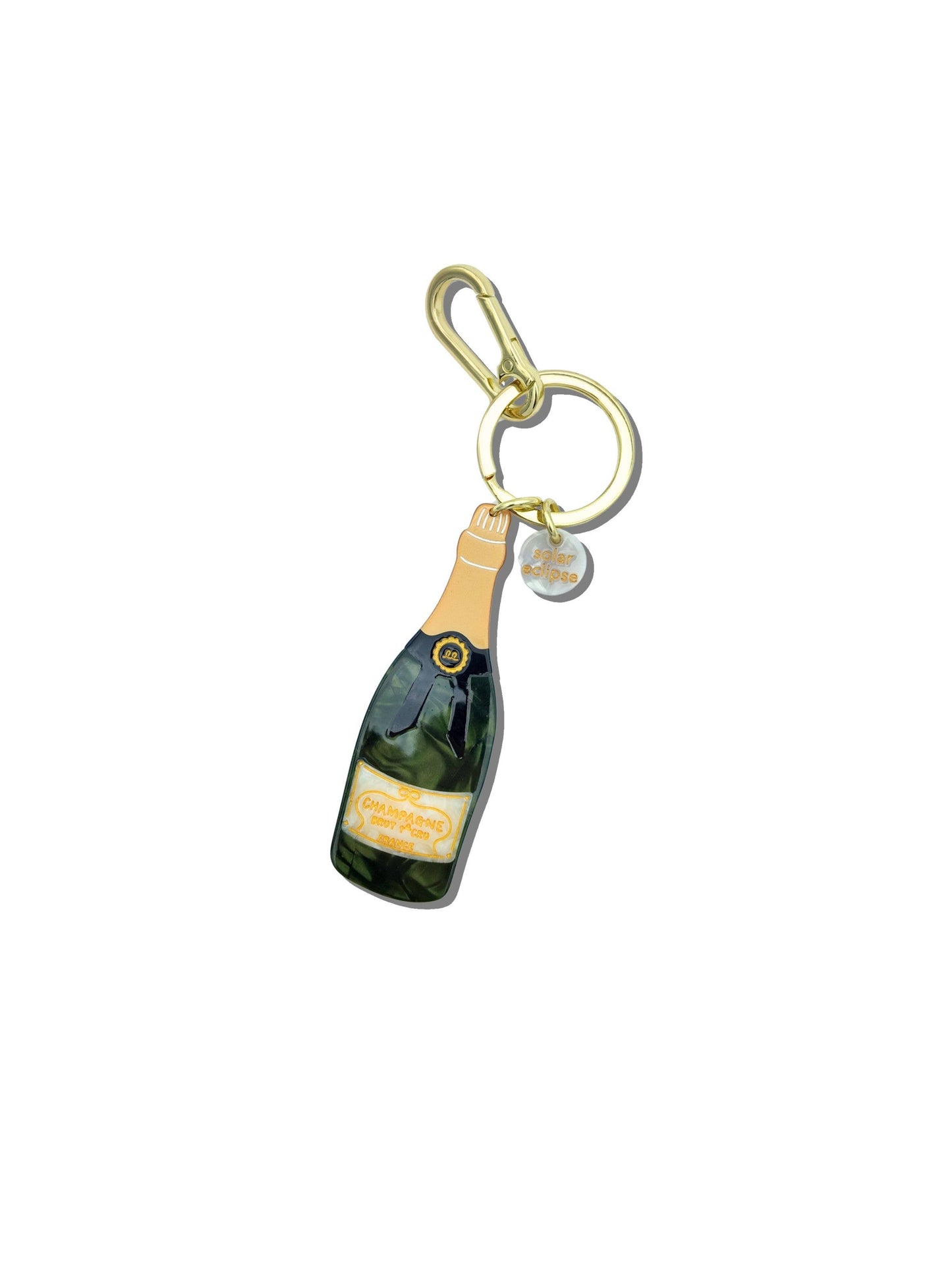 Solar Eclipse Champagne Bag Charm + Keychain