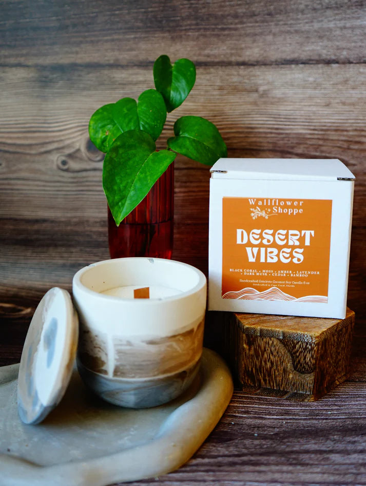 Wallflower Shoppe Concrete Candle Desert Vibes
