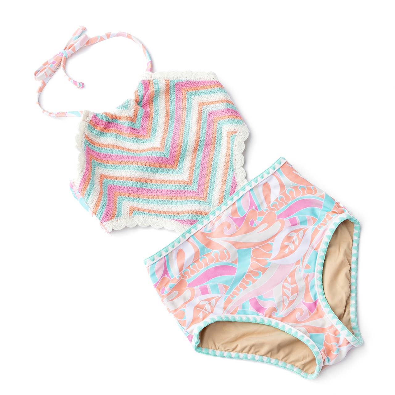 Shade Critters Tutti Fruity Crochet Halter One Piece Swimsuit