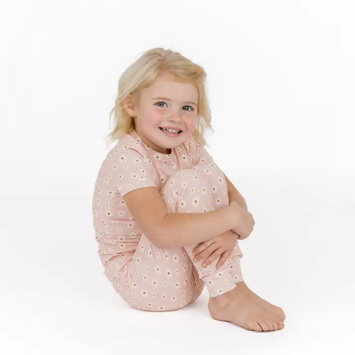 Emerson & Friends Pink Daisy Ribbed Bamboo Pajamas