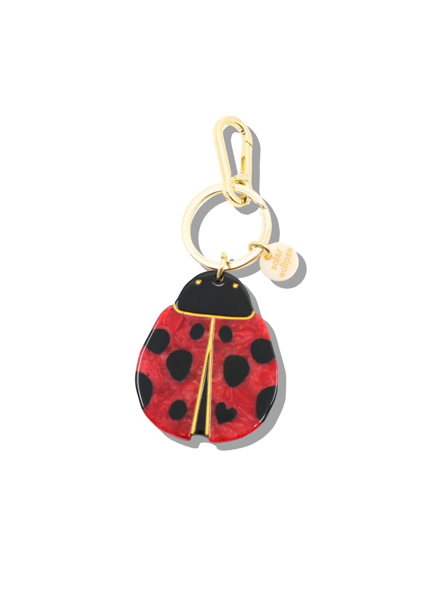 Solar Eclipse Hand-Painted Lady Bug Bag Charm + Keychain