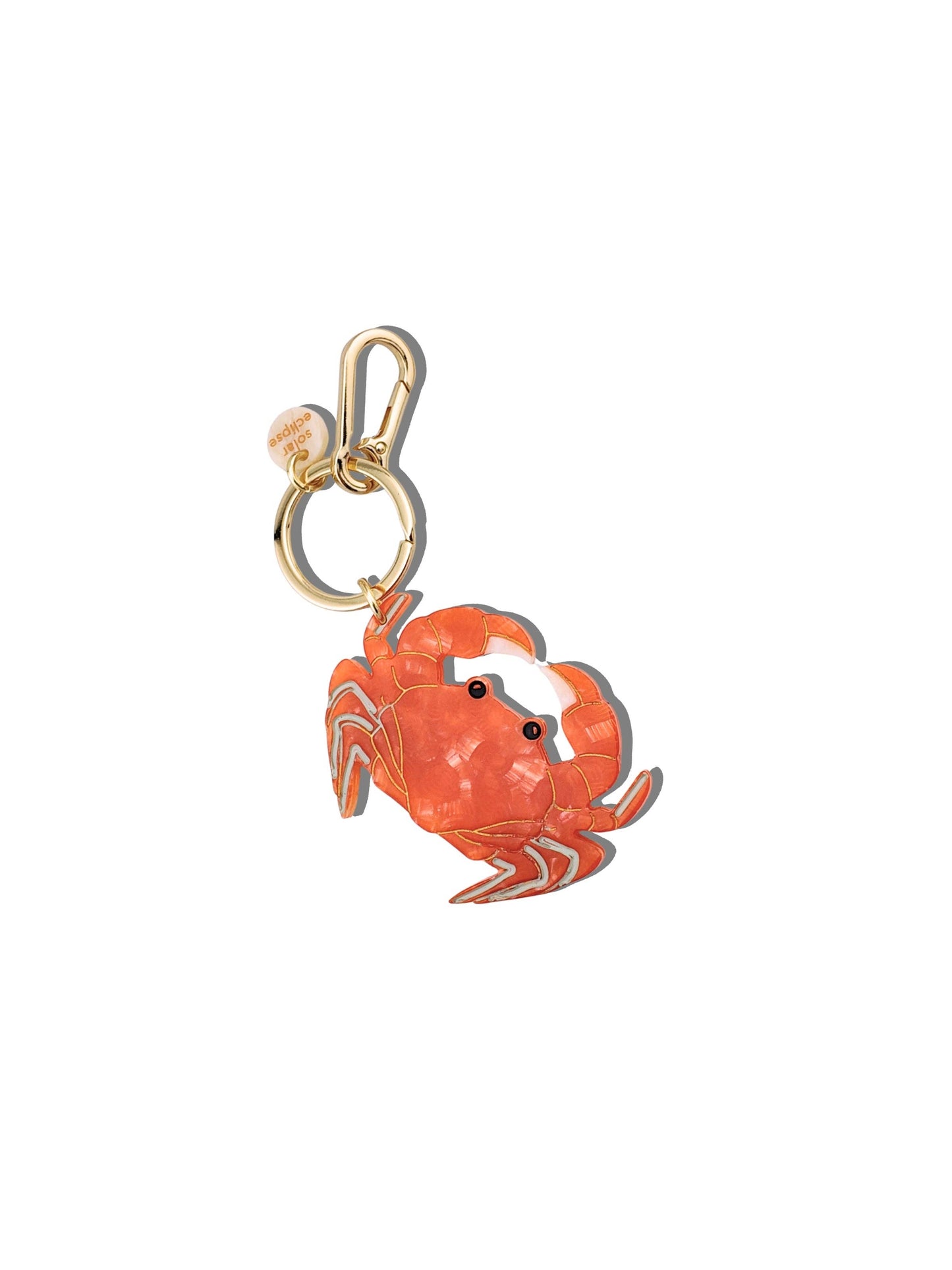 Solar Eclipse Hand-painted Crab Bag Charm + Keychain
