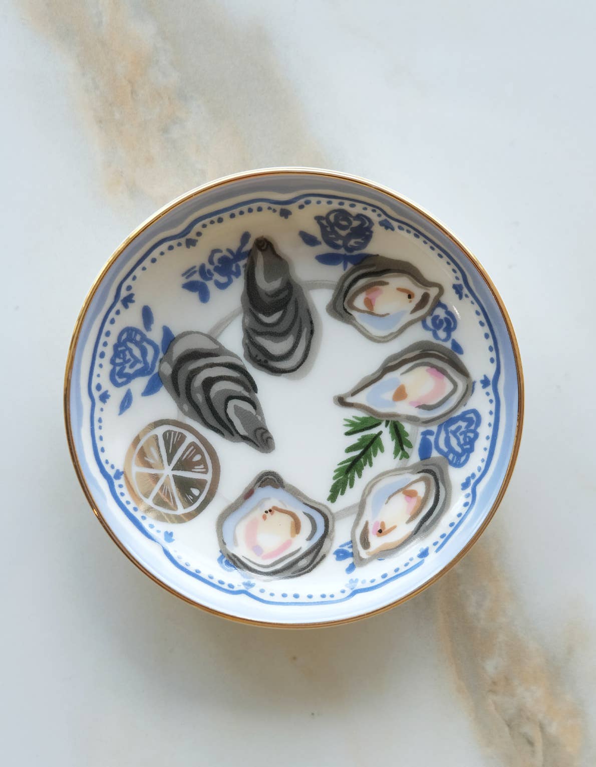 Porcelain Trinket Dish Oysters