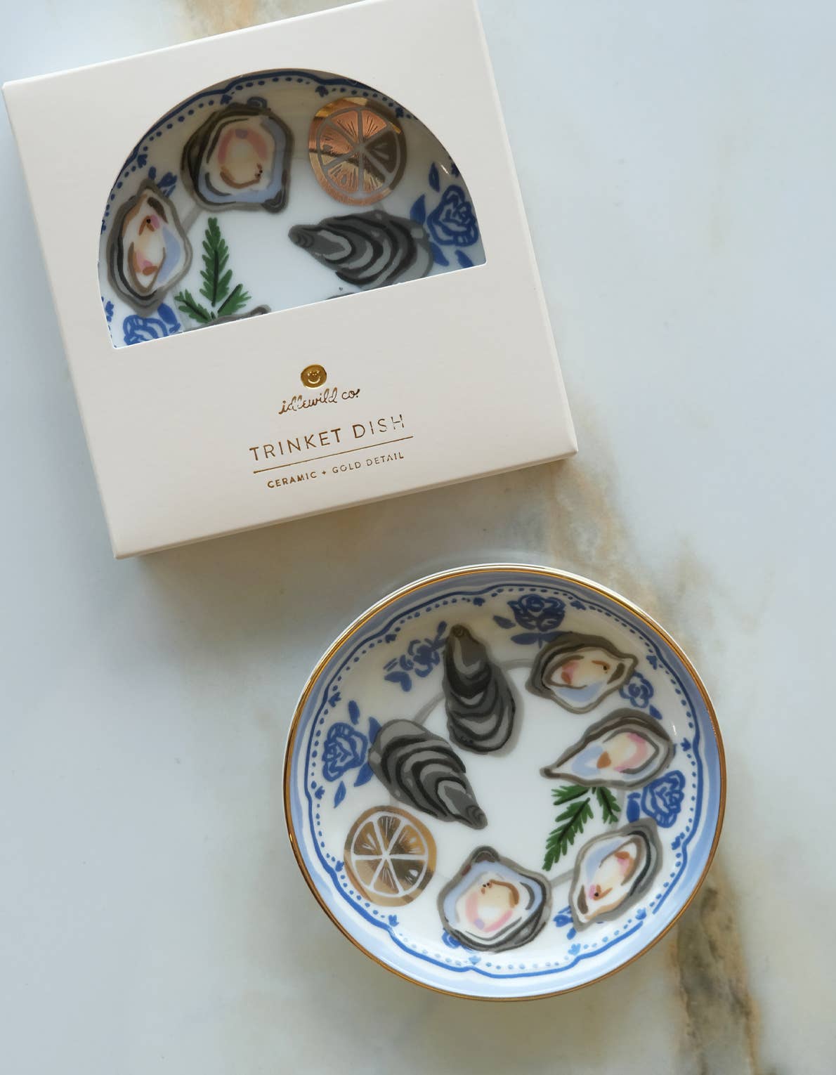 Porcelain Trinket Dish Oysters