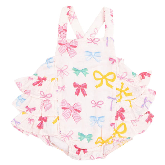 Angel Dear Colorful Bows Ruffle Sunsuit
