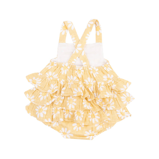 Load image into Gallery viewer, Angel Dear Yellow Mod Ruffle Sunsuit
