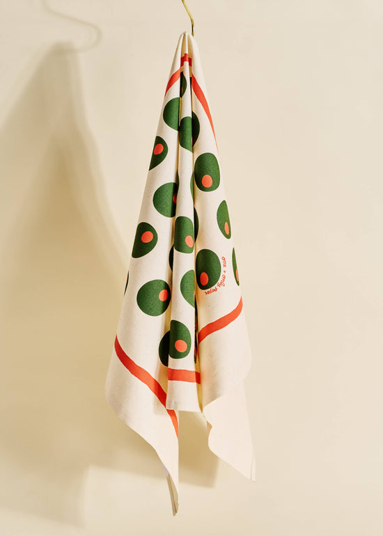 Dirty Martini Olive Cotton Tea Towel