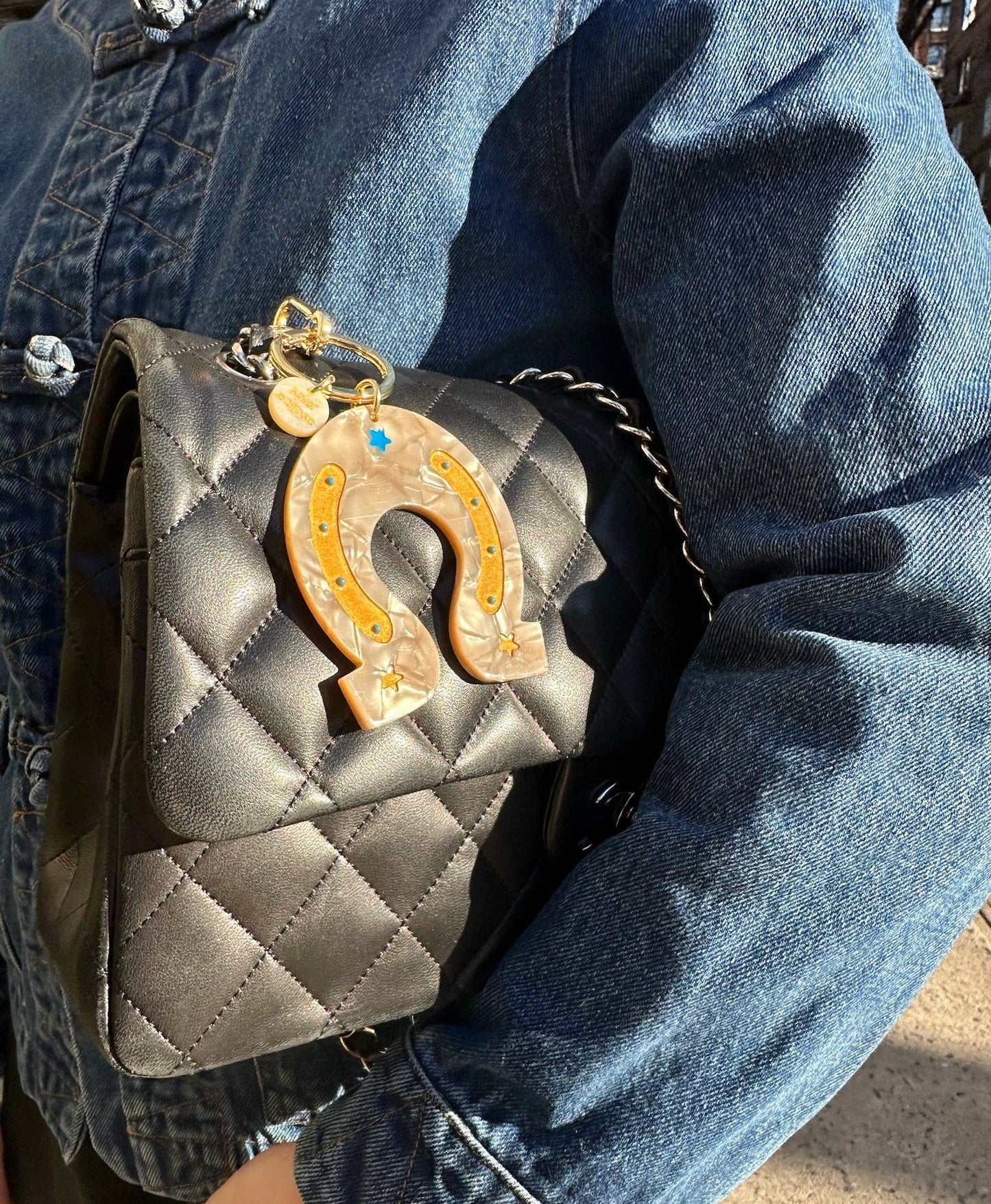 Solar Eclipse Lucky Horseshoe Bag Charm & Keychain