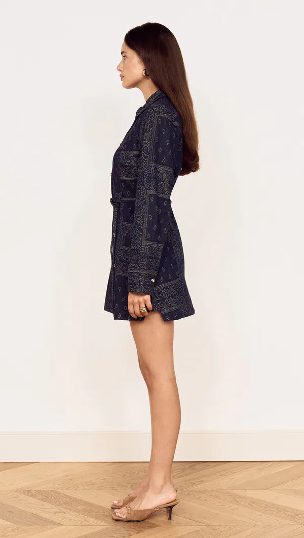 MINKPINK Delphi Paisley Jacquard Denim Dress