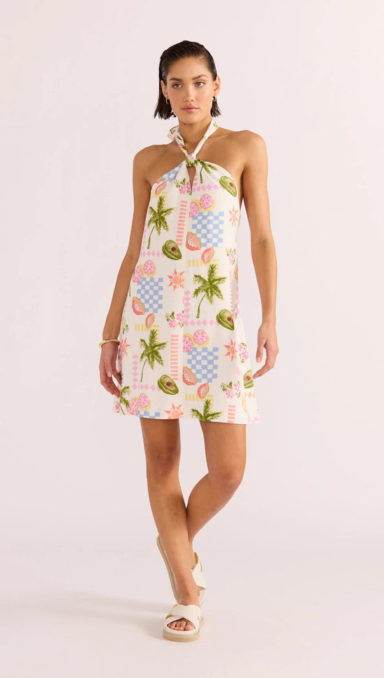 Load image into Gallery viewer, MINKPINK Gracie Fruity Floral Halter Neck Mini Dress
