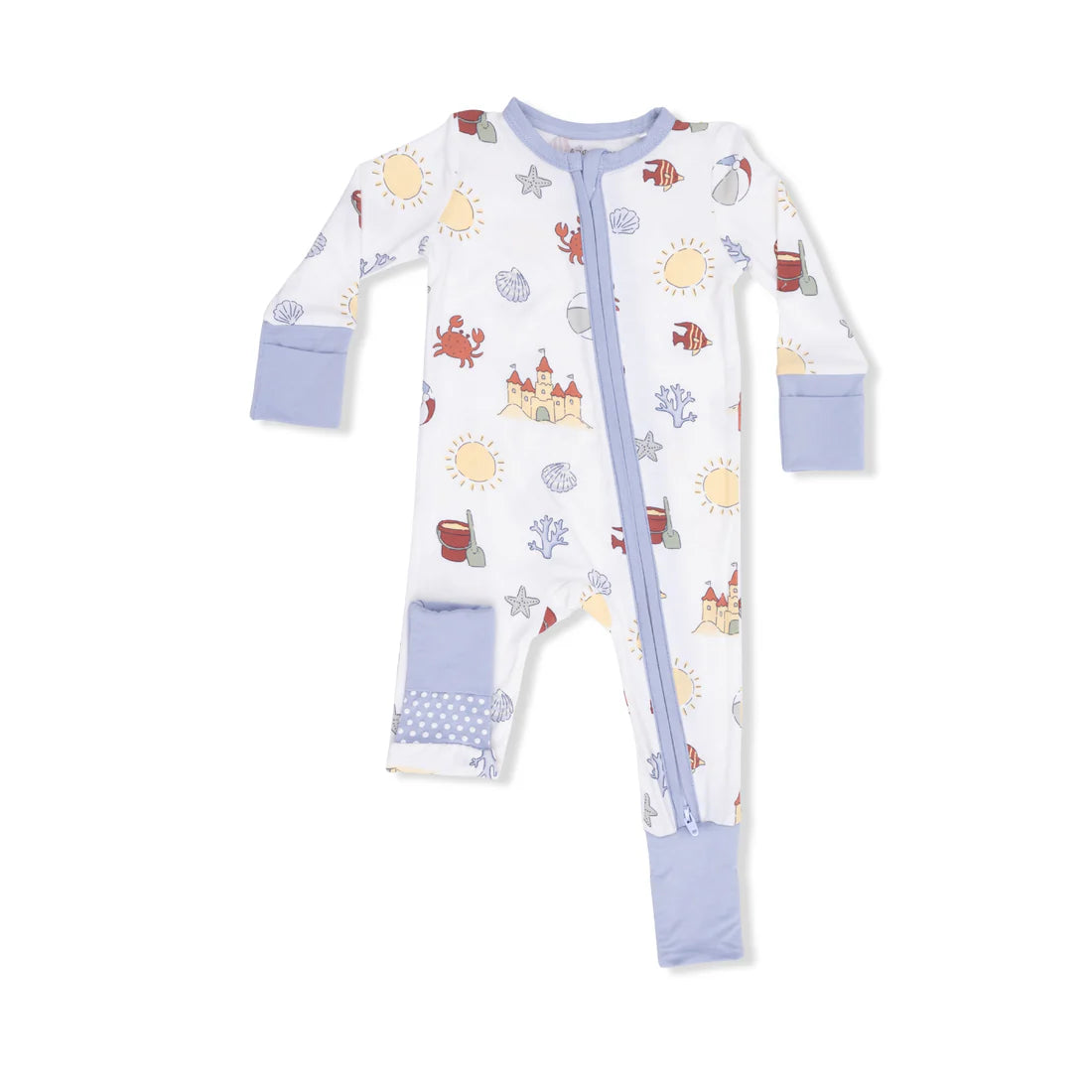 Angel Dear Convertible Romper PJ'S Sunny Sandcastles