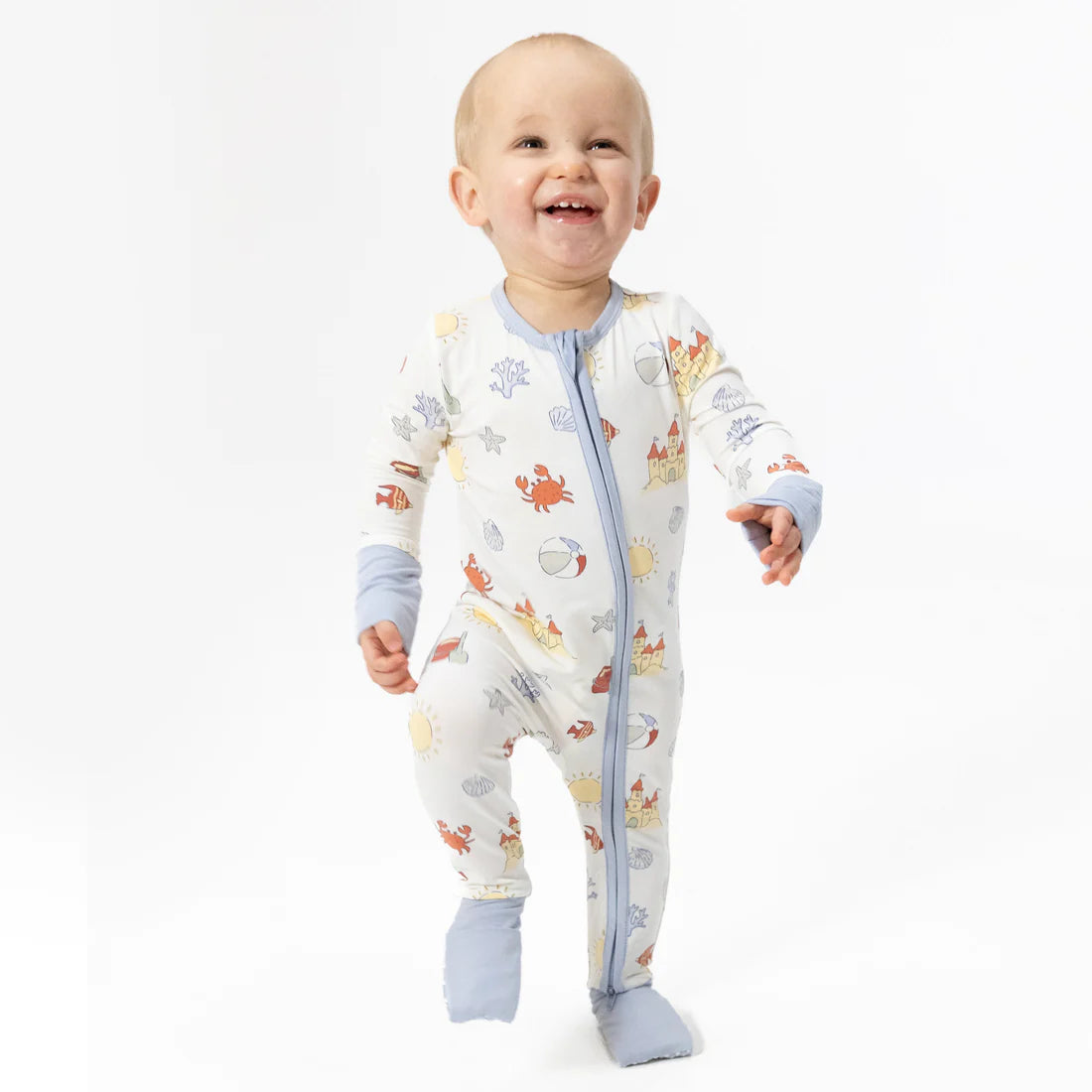 Angel Dear Convertible Romper PJ'S Sunny Sandcastles