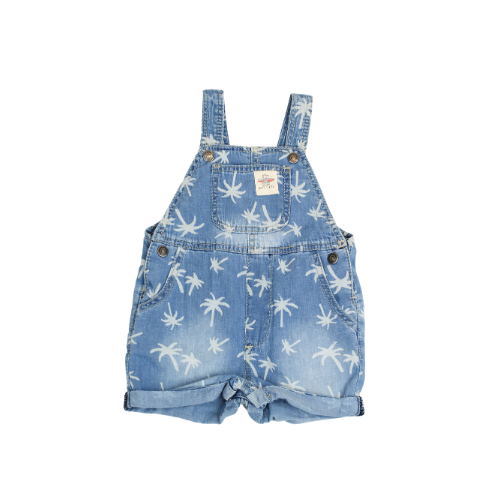 Palm Tree Denim Overalls