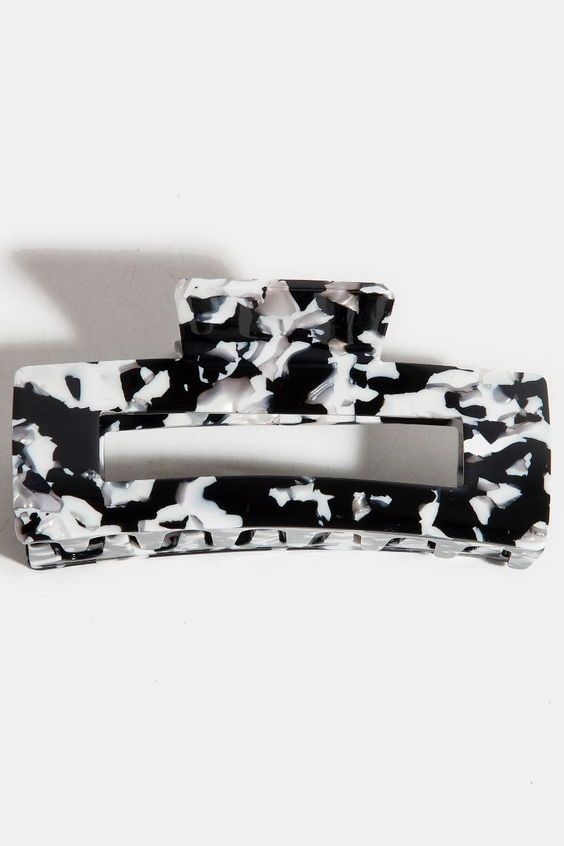 Rectangle Hair Claw Black & White