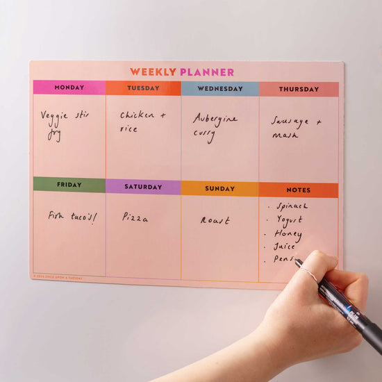 Magnetic Rainbow Grid Weekly Planner | Fridge Magnet