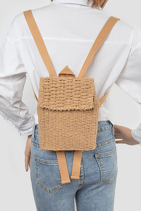 Woven Mini Backpack