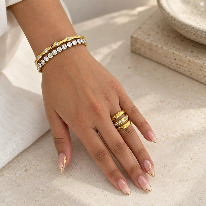 Chelsea Water Resistant Bangle Bracelet Clear Stone