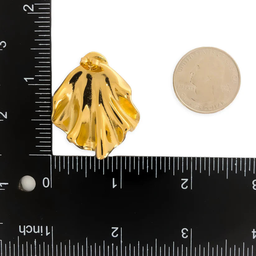 Wavy Seashell Earrings Water Resistant
