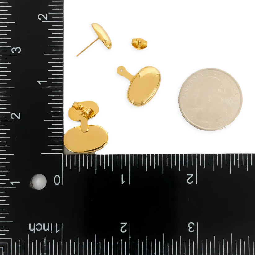 Double Oval Earrings Water Resistant