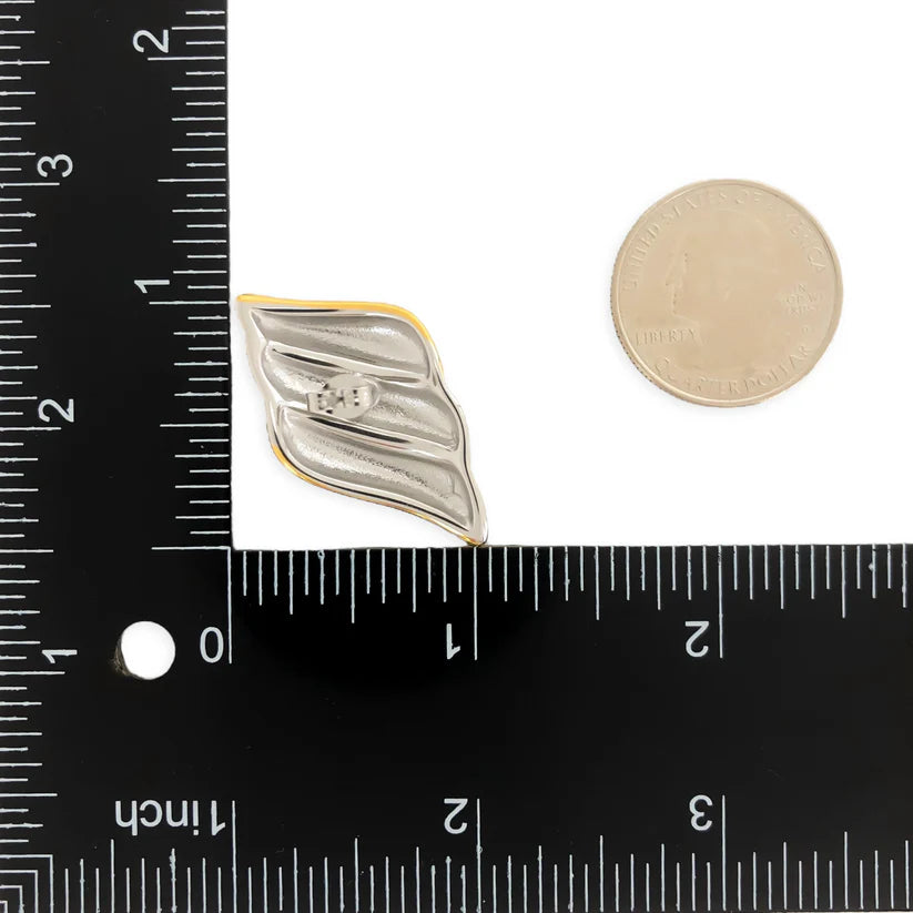 Wavy 2 Tone Earrings Water Resistant