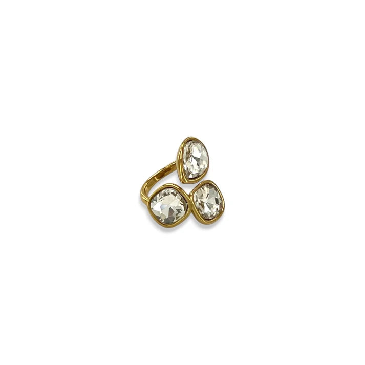 Amber 3 Stone Water Resistant Ring