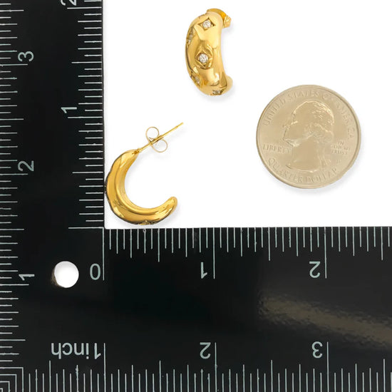 Load image into Gallery viewer, Mini CZ Hoops Water Resistant
