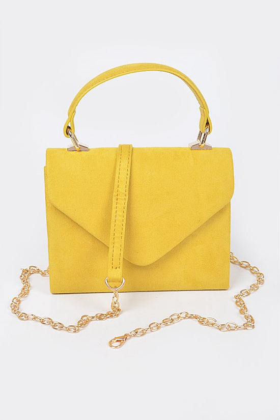 Load image into Gallery viewer, Faux Suede Clutch Yellow
