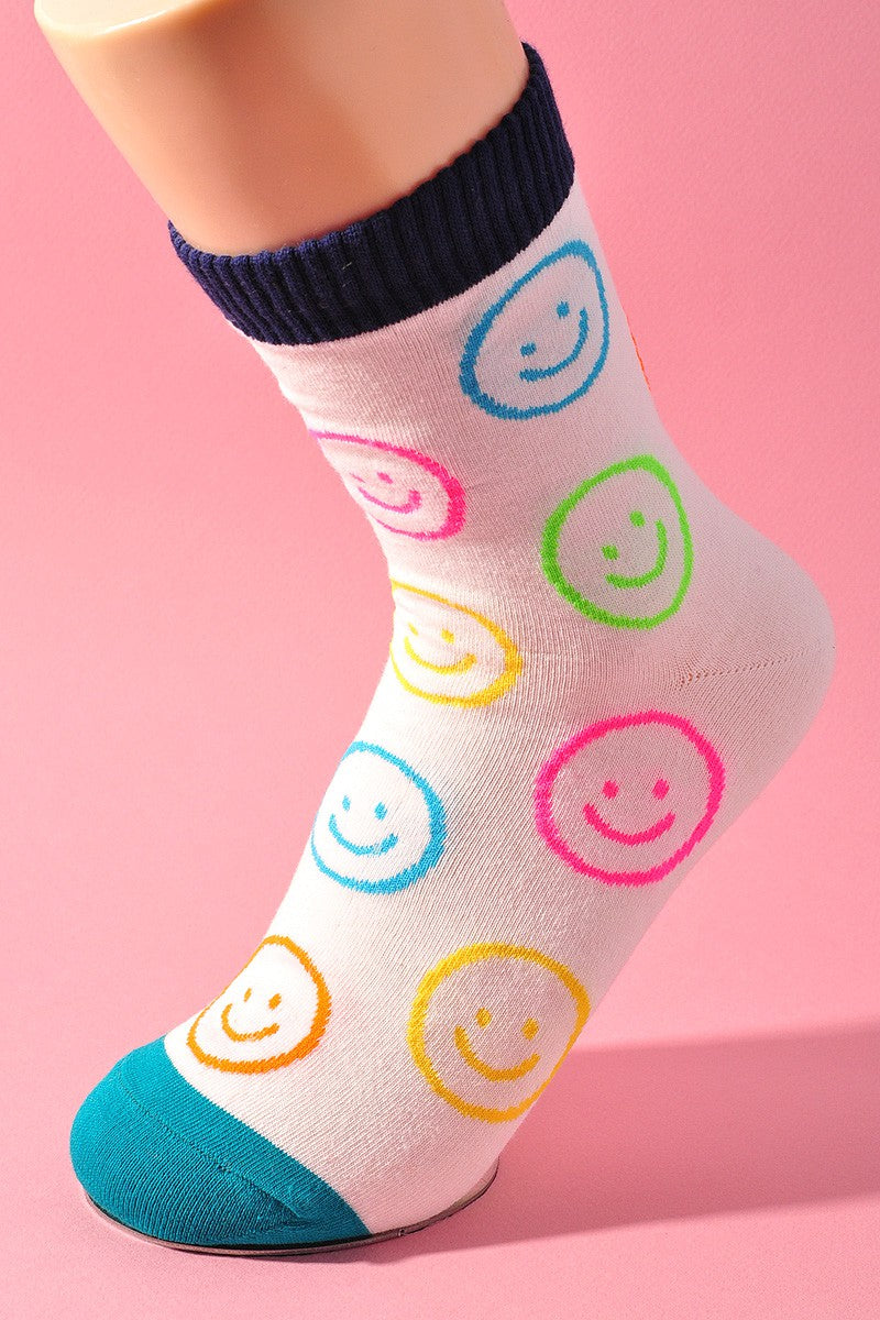 Multi Smiley Face Sock