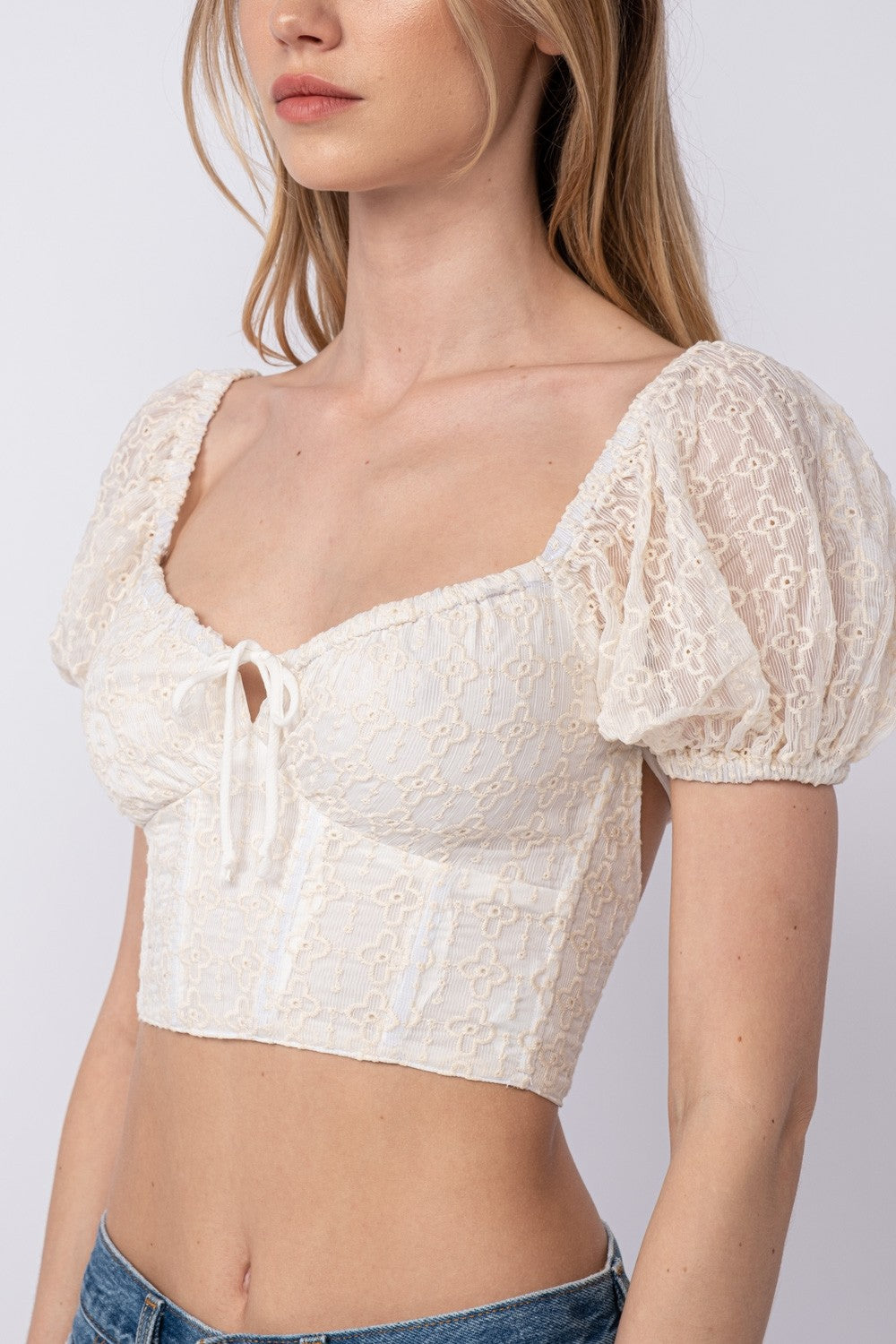 Ella Eyelet Crop Top