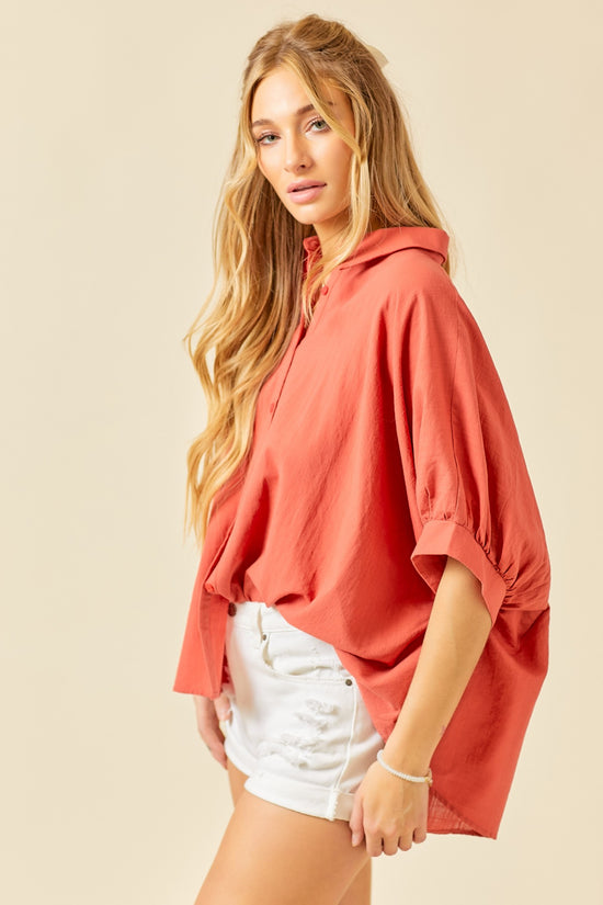 Camilla Buttondown Rust