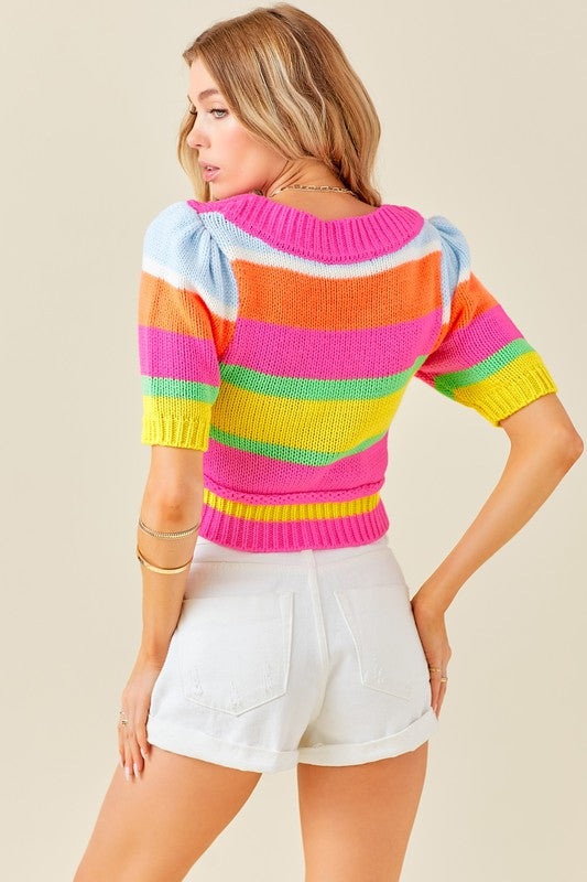 Neon Fall Crop Sweater