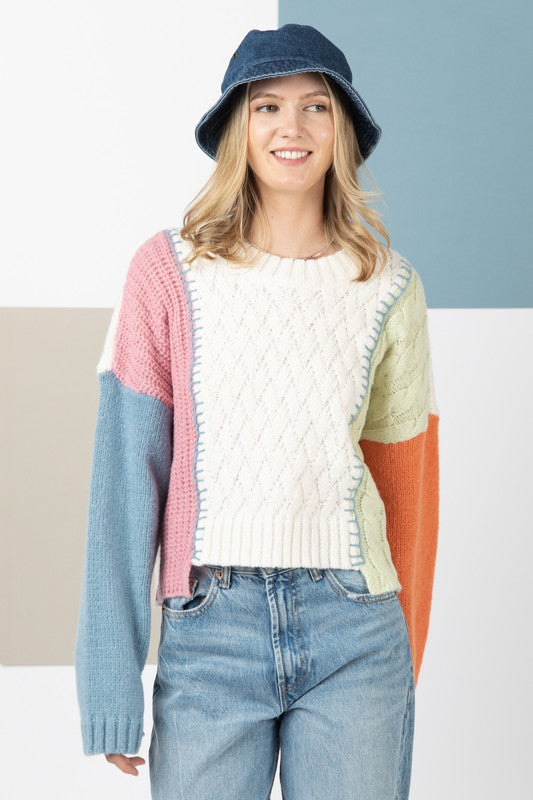 Teresa Color Block Sweater