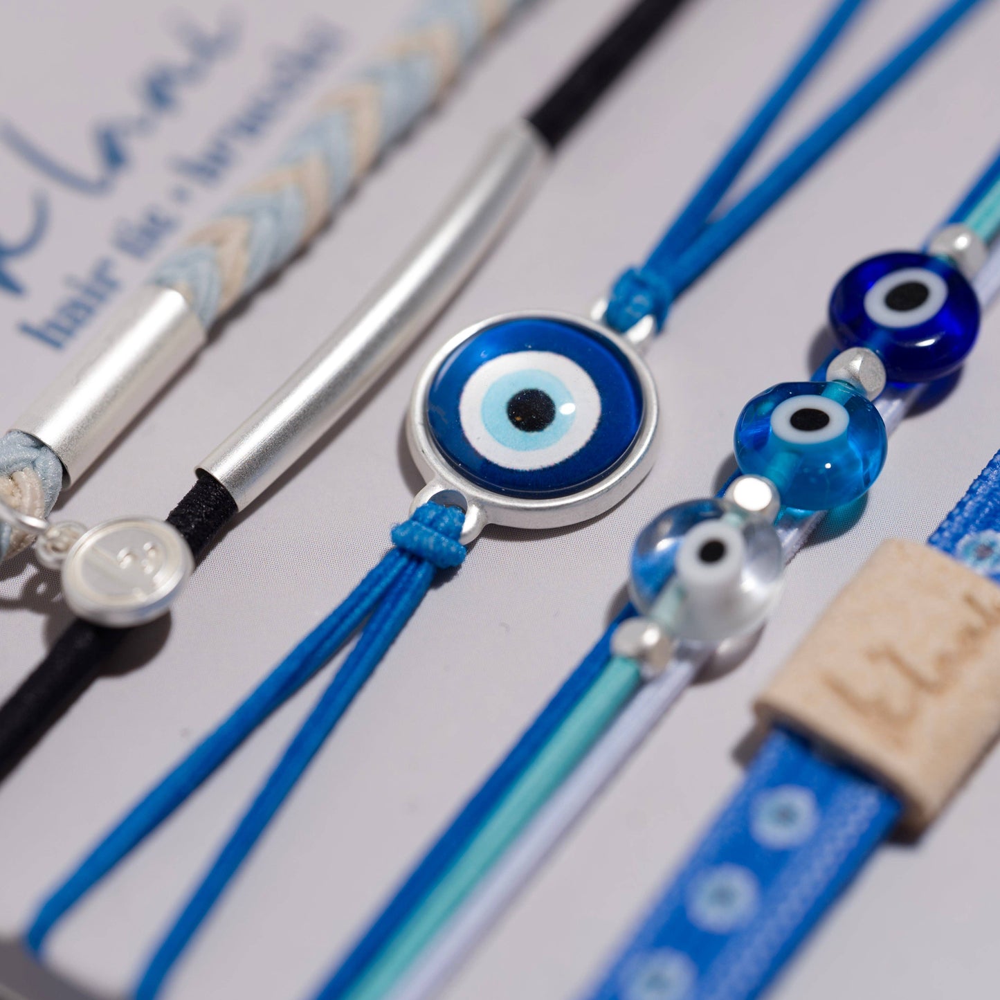K'lani "Resist" Blue Evil Eye Hair Tie Bracelets