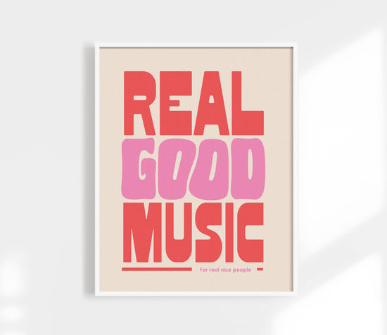 Real Good Music Art Print Red