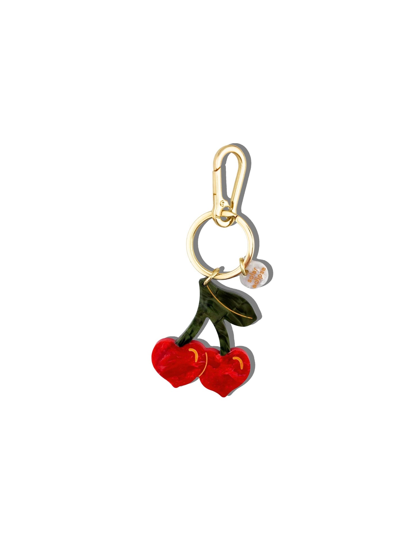 Solar Eclipse Hand-Painted Cherry Hearts Bag Charm + Keychain