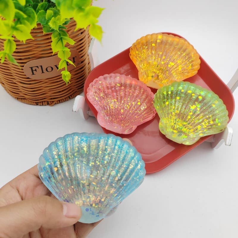 Glitter Seashell Squishy Toy