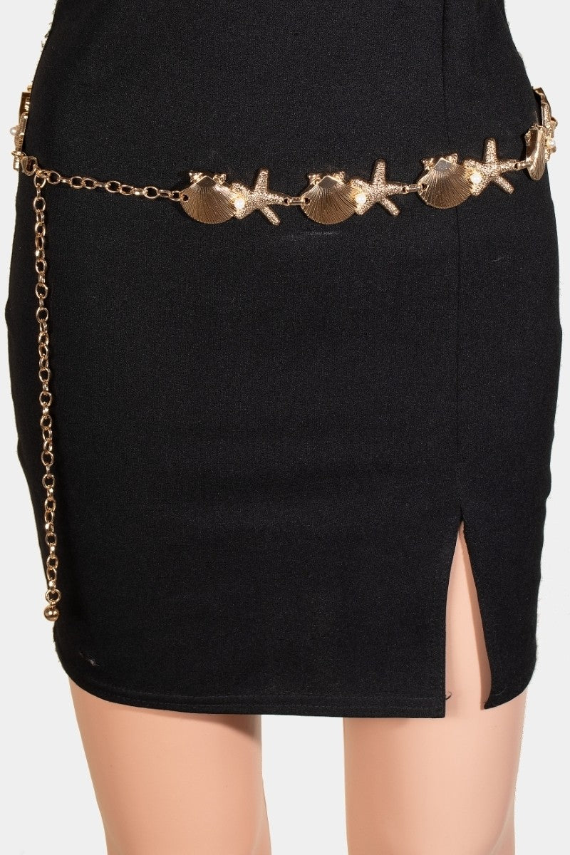 Sealife Chain Belt Gold