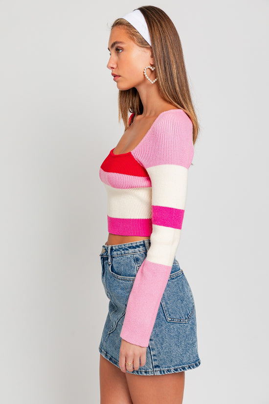 Valentines Stripes & Love Sweater