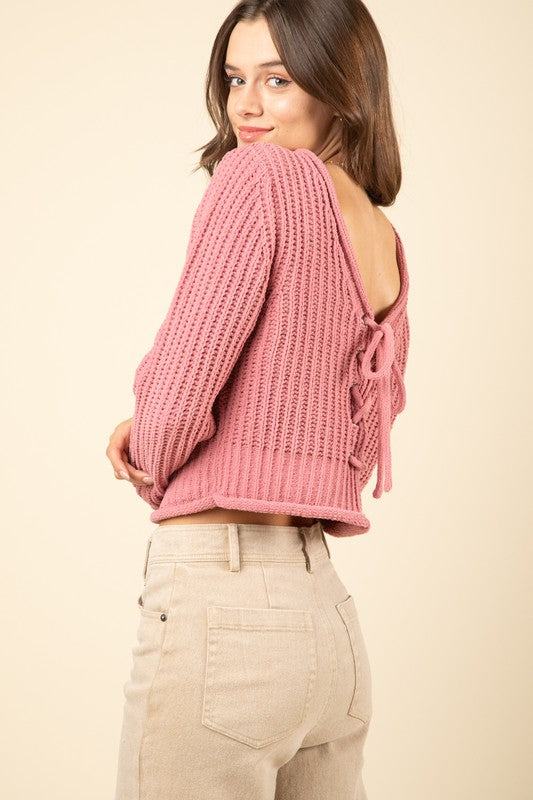 Load image into Gallery viewer, Lacey Sweater Rose
